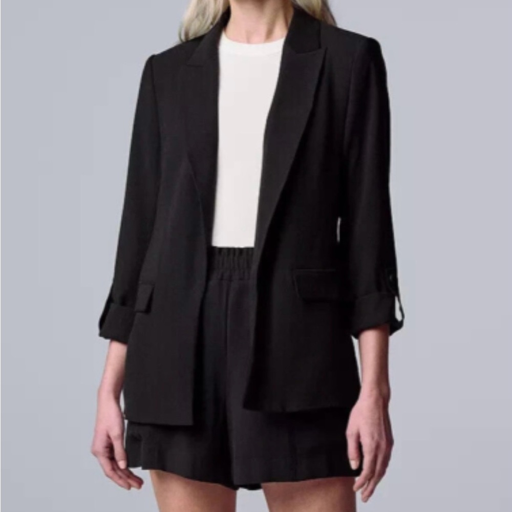 Simply Vera Vera Wang Elegant Black Blazer NWT S